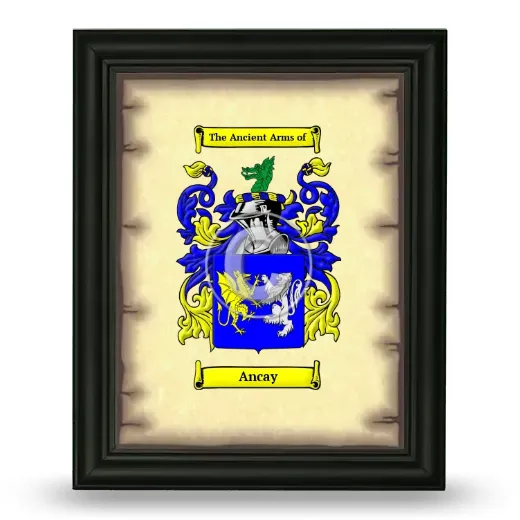 Ancay Coat of Arms Framed - Black