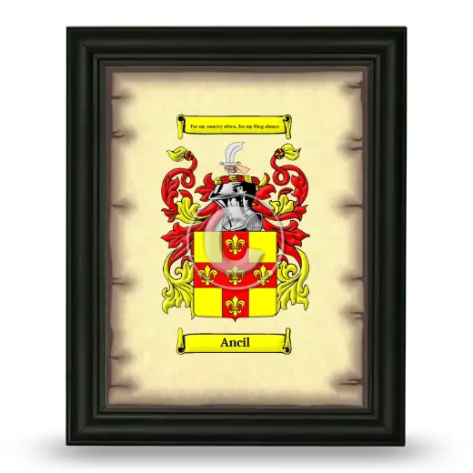 Ancil Coat of Arms Framed - Black