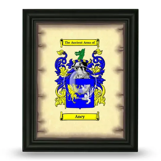 Ancy Coat of Arms Framed - Black
