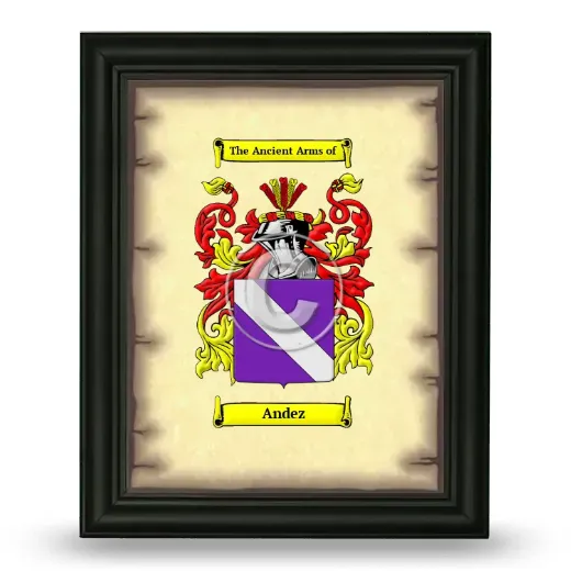 Andez Coat of Arms Framed - Black