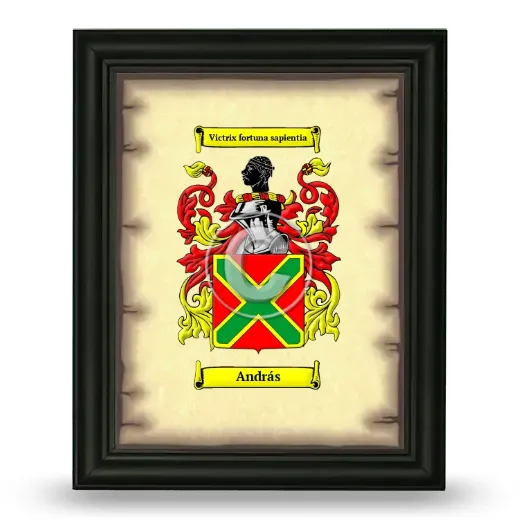 András Coat of Arms Framed - Black