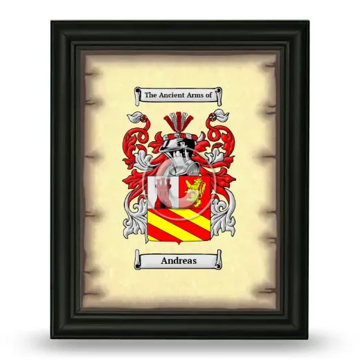 Andreas Coat of Arms Framed - Black