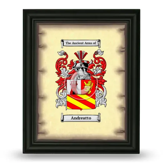 Andreatto Coat of Arms Framed - Black