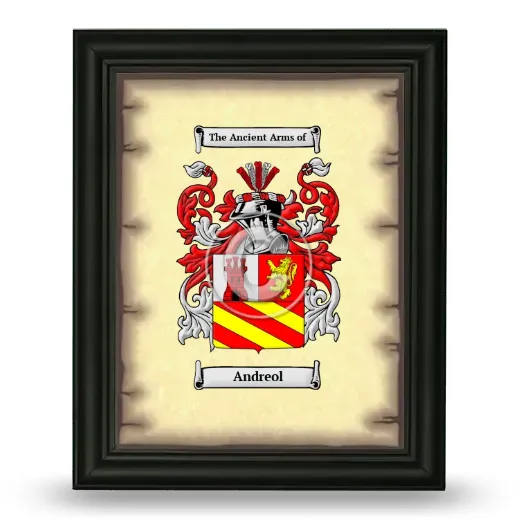 Andreol Coat of Arms Framed - Black