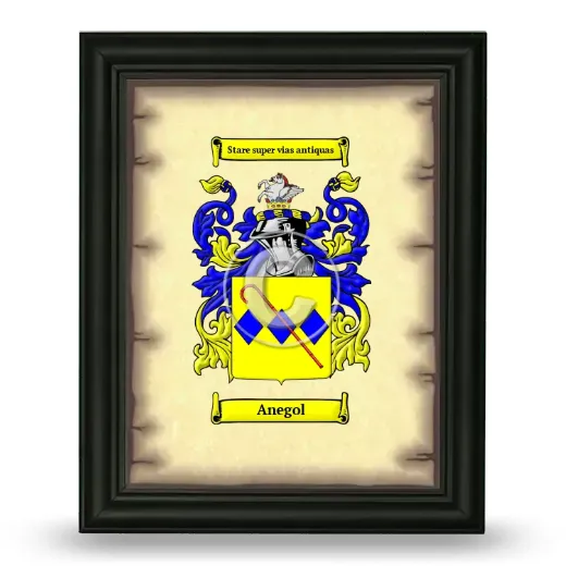 Anegol Coat of Arms Framed - Black