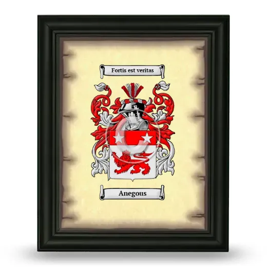 Anegous Coat of Arms Framed - Black
