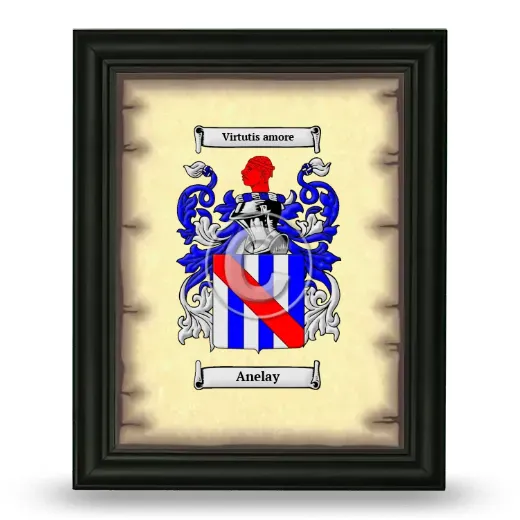 Anelay Coat of Arms Framed - Black