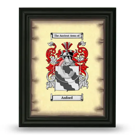 Anford Coat of Arms Framed - Black