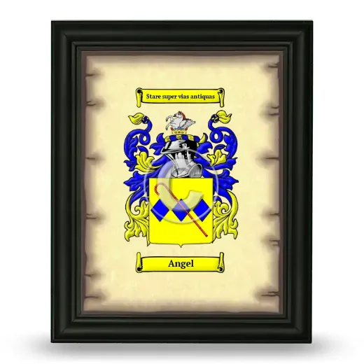 Angel Coat of Arms Framed - Black