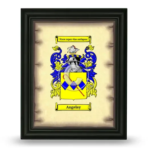 Angelay Coat of Arms Framed - Black