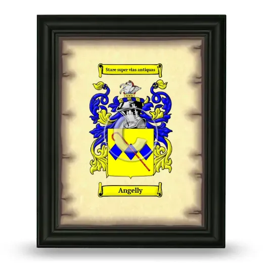 Angelly Coat of Arms Framed - Black