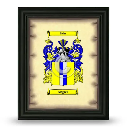 Angier Coat of Arms Framed - Black