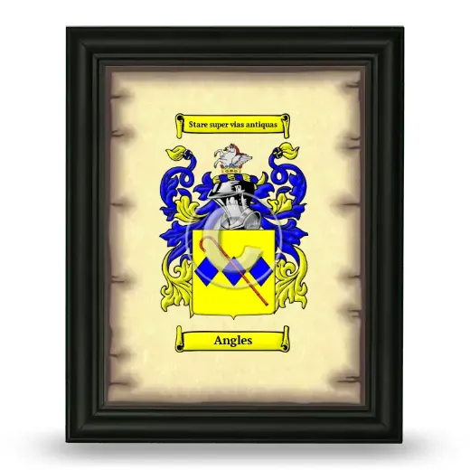 Angles Coat of Arms Framed - Black