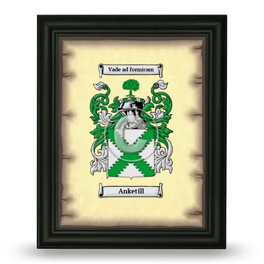 Anketill Coat of Arms Framed - Black