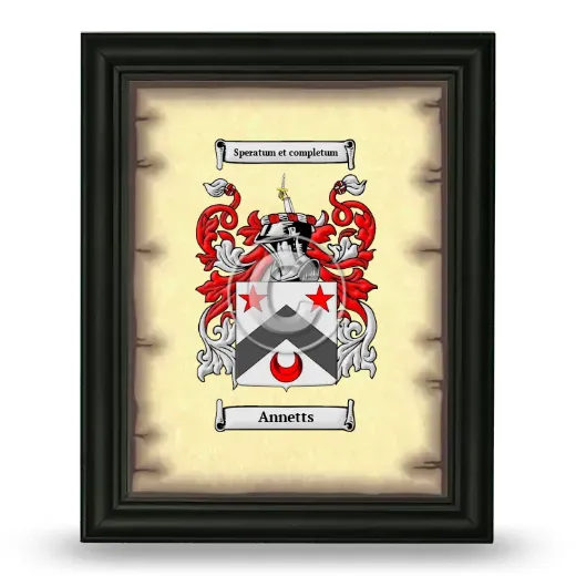 Annetts Coat of Arms Framed - Black