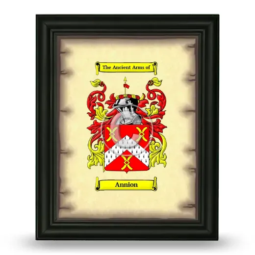 Annion Coat of Arms Framed - Black
