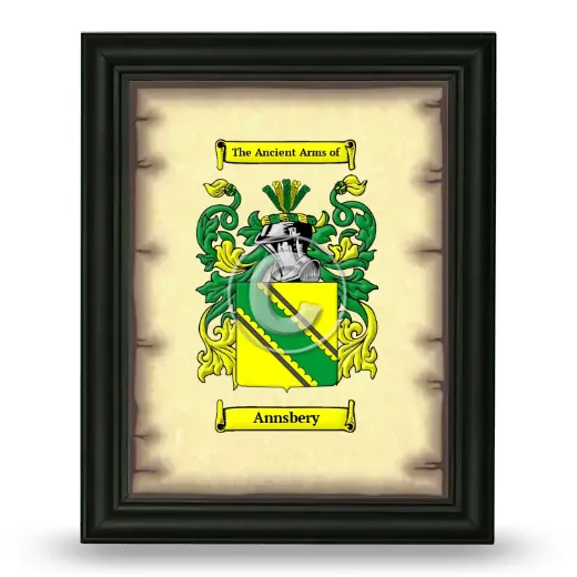 Annsbery Coat of Arms Framed - Black