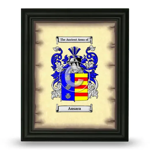 Ansara Coat of Arms Framed - Black