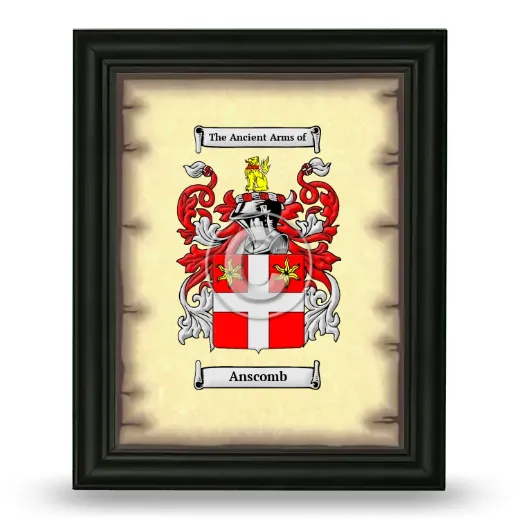 Anscomb Coat of Arms Framed - Black