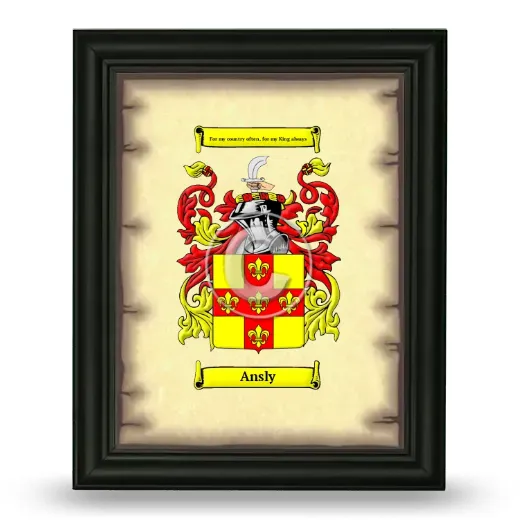 Ansly Coat of Arms Framed - Black