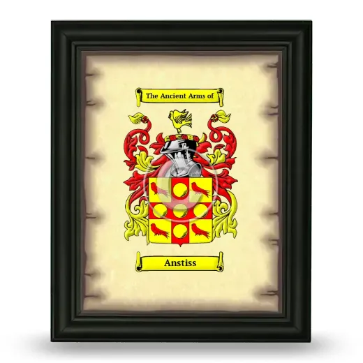 Anstiss Coat of Arms Framed - Black