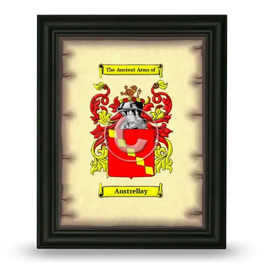Anstrellay Coat of Arms Framed - Black