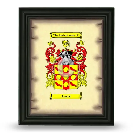 Ansty Coat of Arms Framed - Black