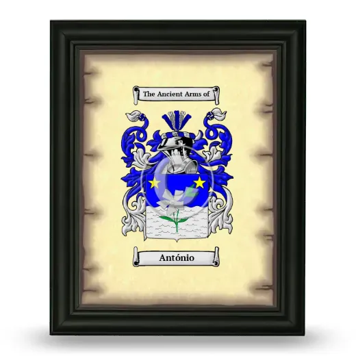 António Coat of Arms Framed - Black
