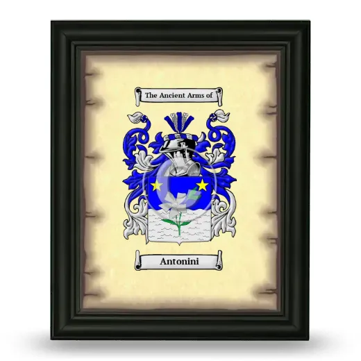 Antonini Coat of Arms Framed - Black
