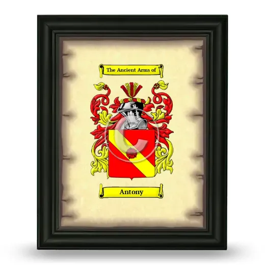 Antony Coat of Arms Framed - Black