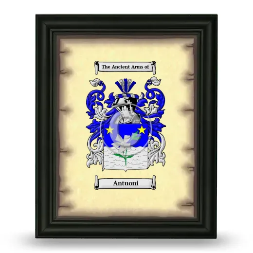 Antuoni Coat of Arms Framed - Black