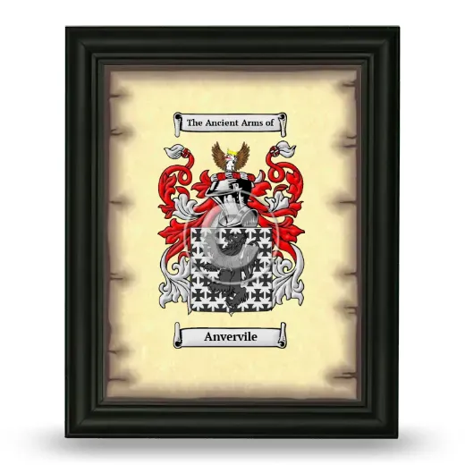 Anvervile Coat of Arms Framed - Black
