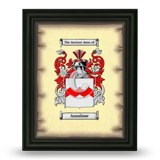 Anzalone Coat of Arms Framed - Black