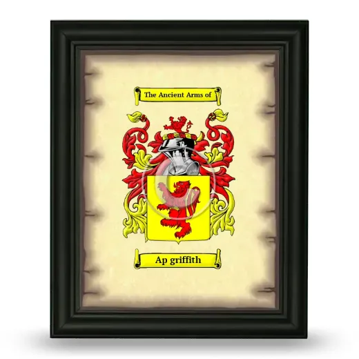 Ap griffith Coat of Arms Framed - Black