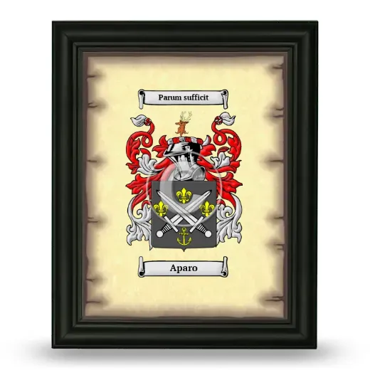 Aparo Coat of Arms Framed - Black