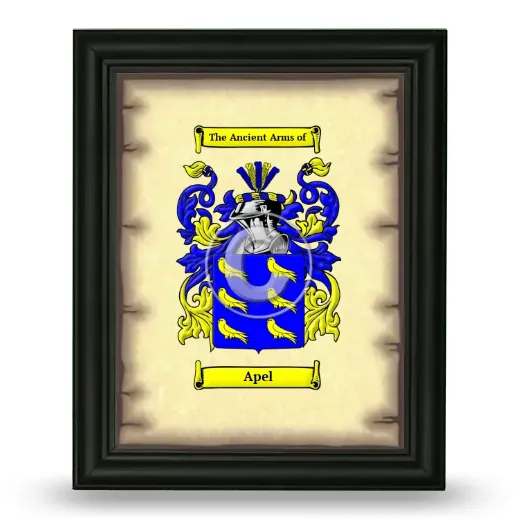 Apel Coat of Arms Framed - Black