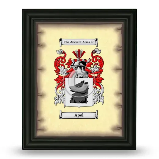 Apel Coat of Arms Framed - Black