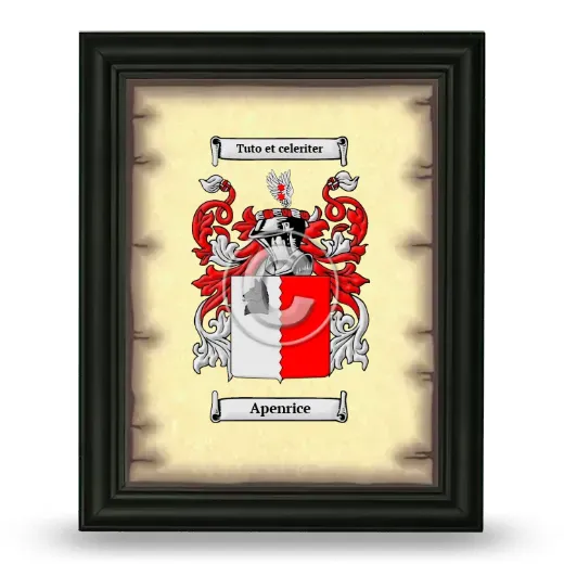 Apenrice Coat of Arms Framed - Black