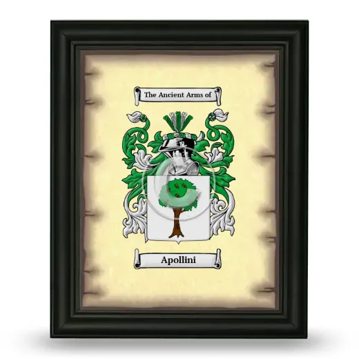 Apollini Coat of Arms Framed - Black