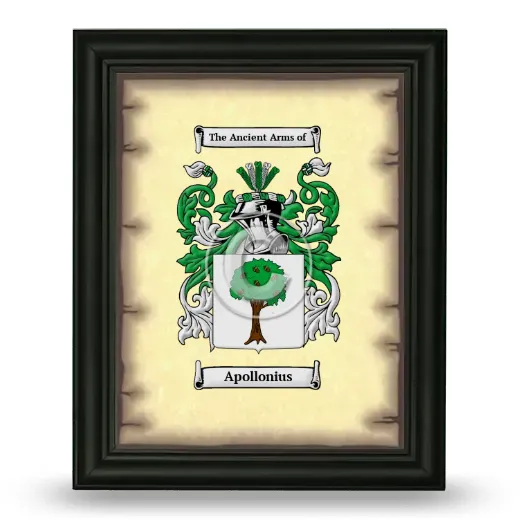 Apollonius Coat of Arms Framed - Black