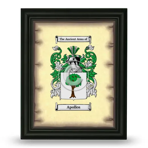 Apollos Coat of Arms Framed - Black