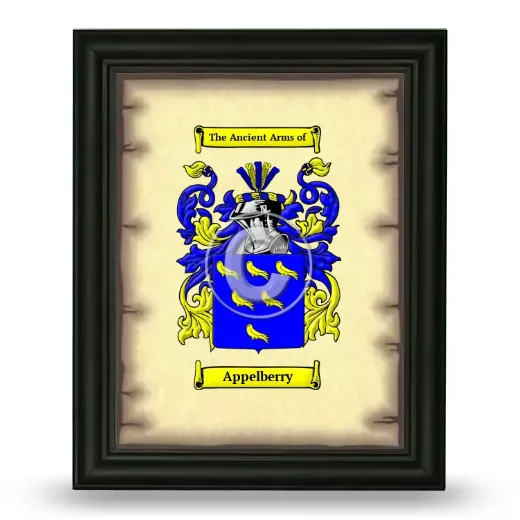 Appelberry Coat of Arms Framed - Black