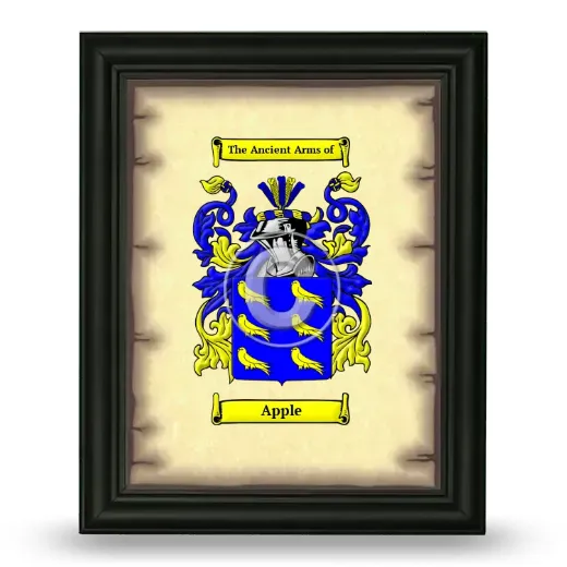Apple Coat of Arms Framed - Black