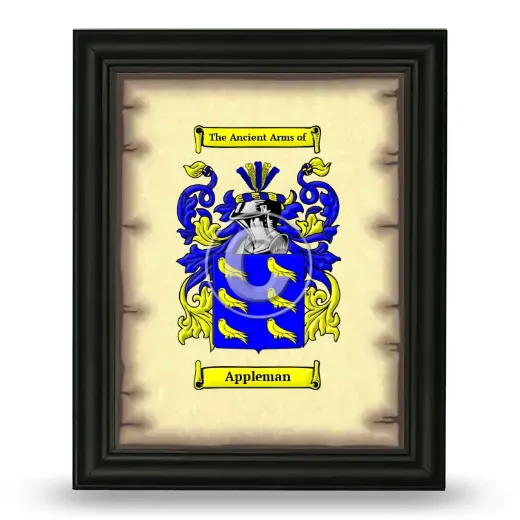Appleman Coat of Arms Framed - Black