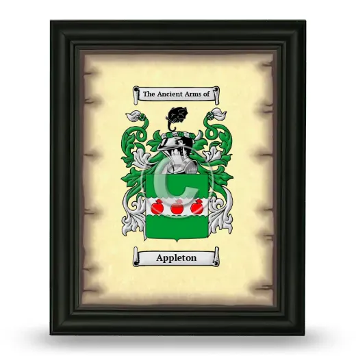 Appleton Coat of Arms Framed - Black