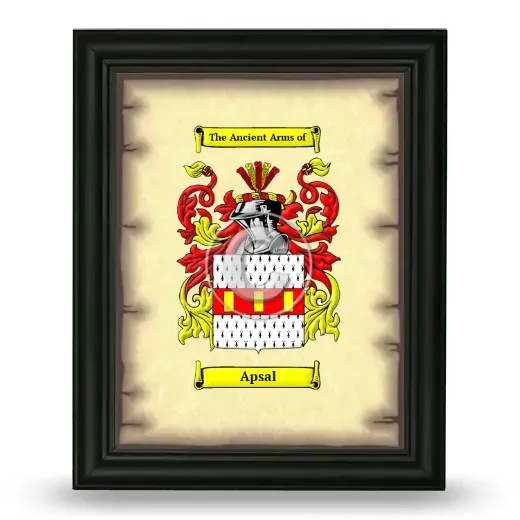 Apsal Coat of Arms Framed - Black