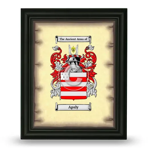 Apsly Coat of Arms Framed - Black