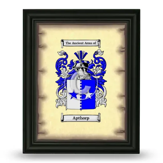 Apthorp Coat of Arms Framed - Black