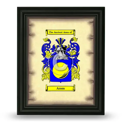 Aram Coat of Arms Framed - Black