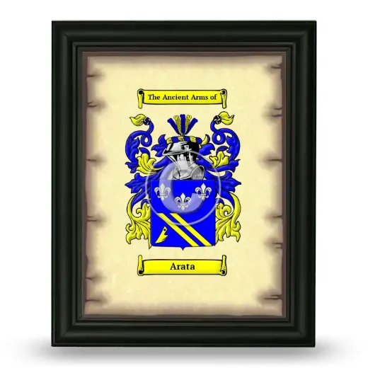Arata Coat of Arms Framed - Black